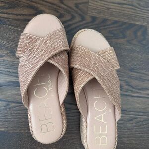 Brown Woven Beach by Matisse Slide Sandals